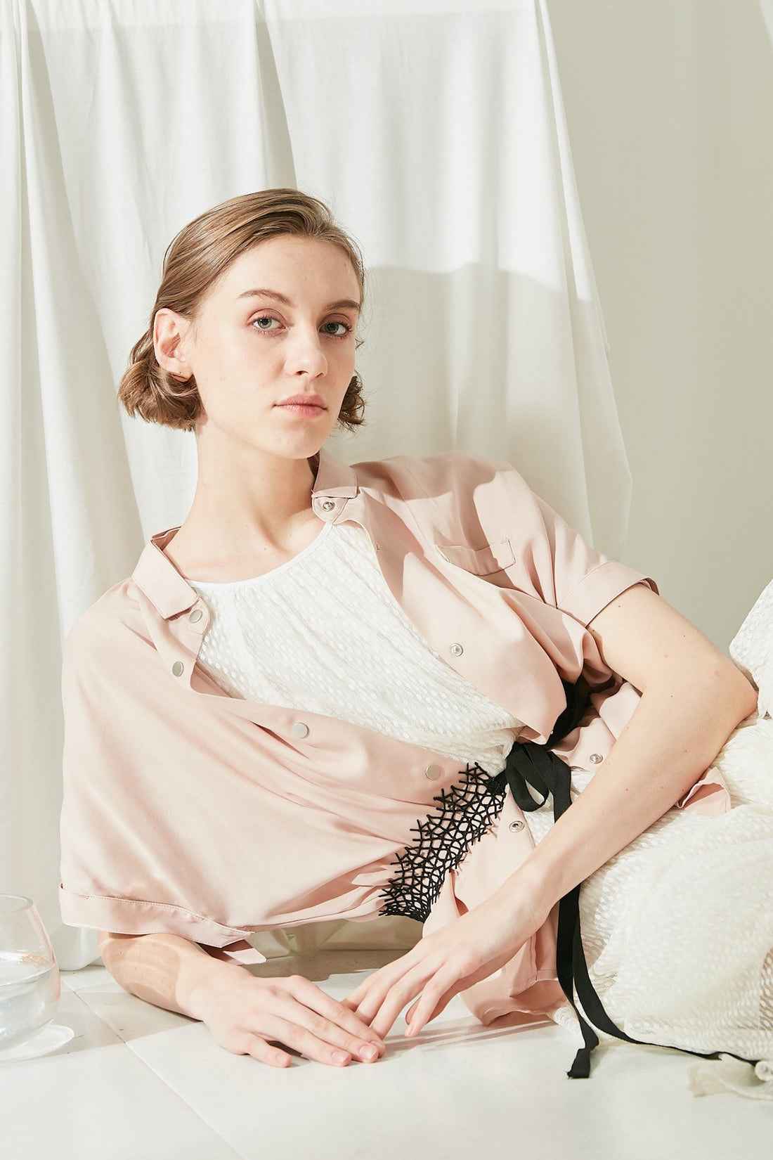 SKYE San Francisco SF shop ethical modern minimalist quality women clothing fashion accessories Chantalle Lace Ribbon Belt black 2