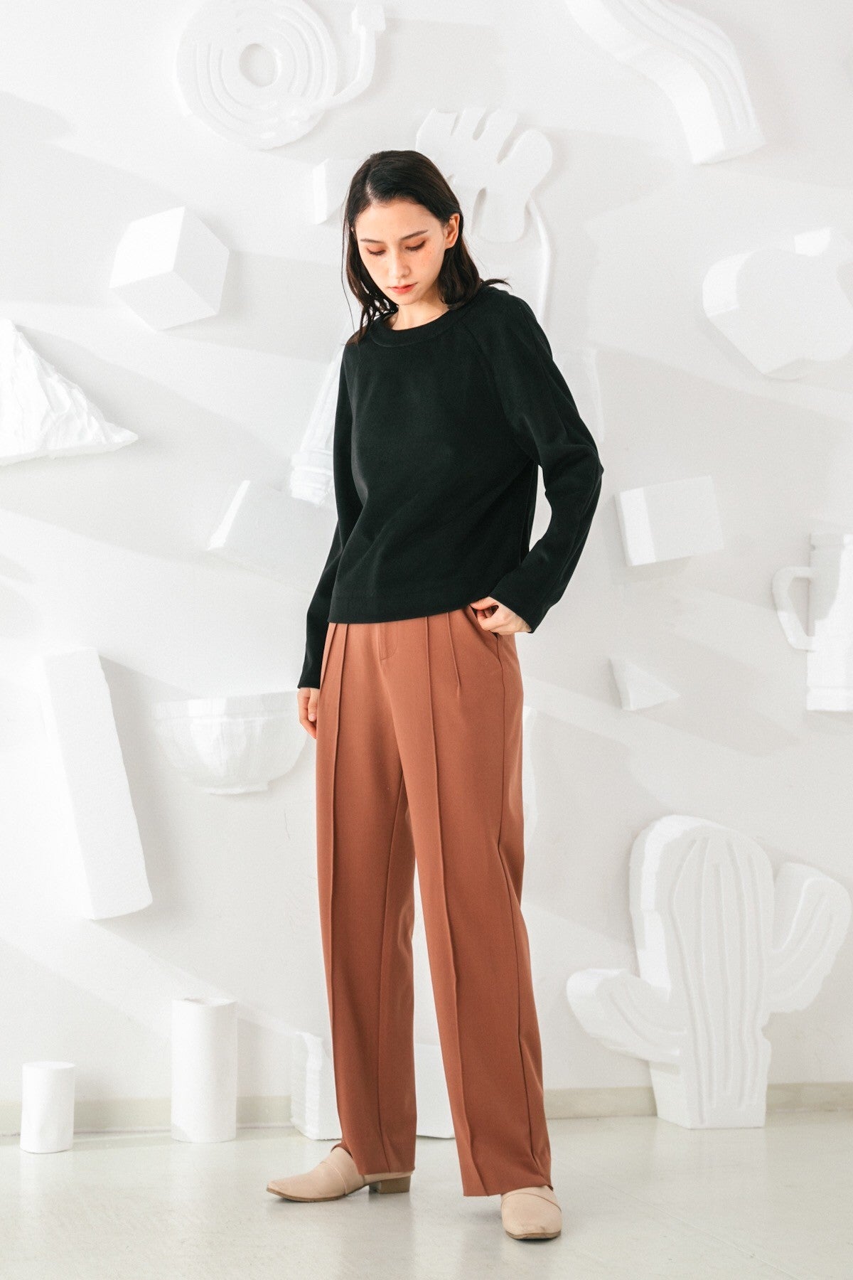 SKYE San Francisco SF shop ethical sustainable modern minimalist elegant quality women clothing fashion brand Adélaide Pants Light Brown 3