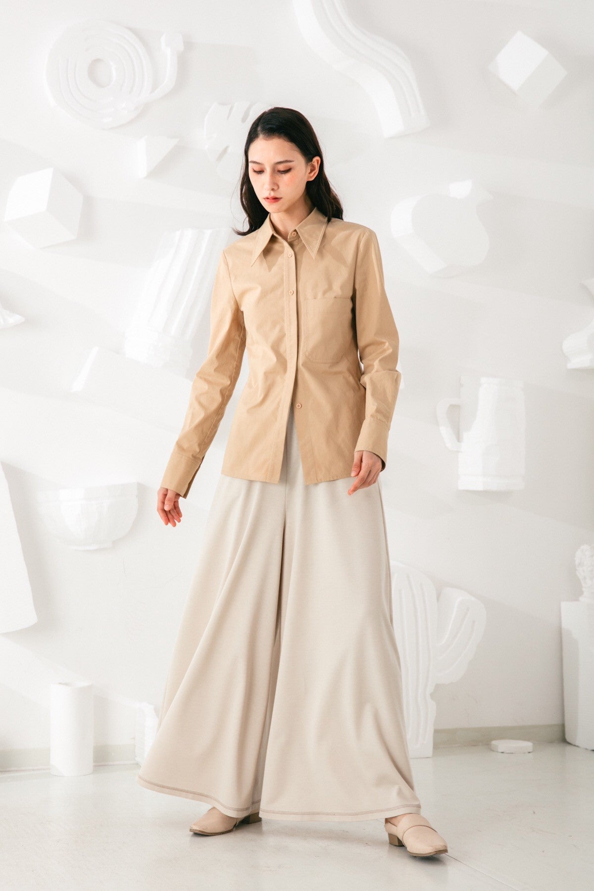 SKYE San Francisco SF shop ethical sustainable modern minimalist quality women clothing fashion Stéphane Pants beige 3