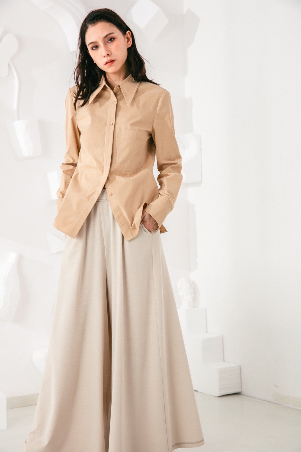SKYE San Francisco SF shop ethical sustainable modern minimalist quality women clothing fashion Stéphane Pants beige