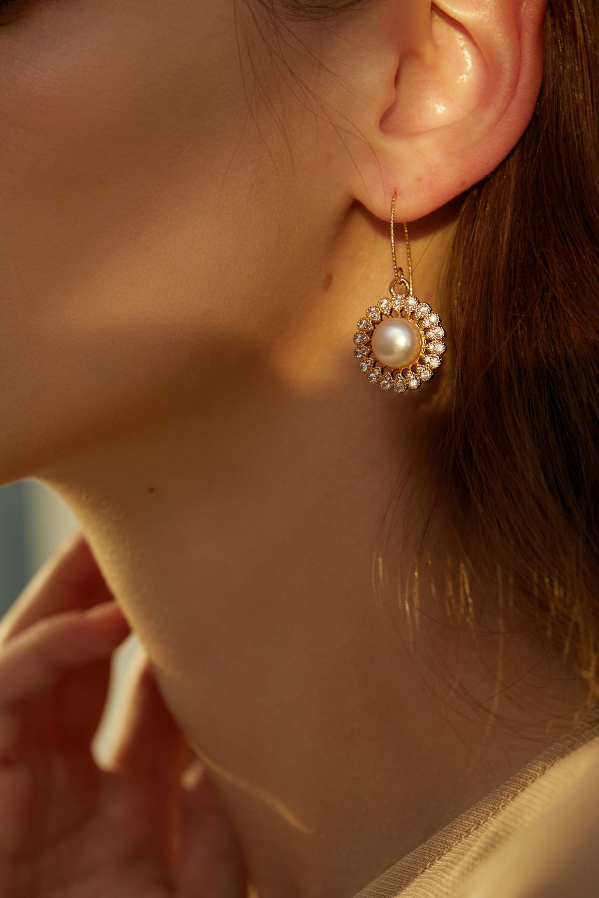SKYE San Francisco Shop Chic Modern Elegant Classy Women Jewelry French Parisian Minimalist Chantilly Crystal Pearl Drop Earrings 2
