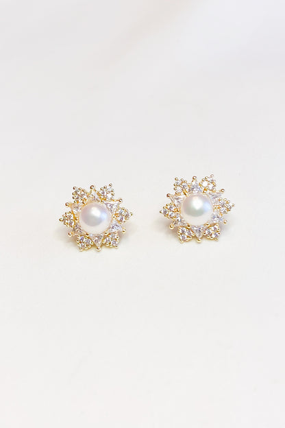 SKYE San Francisco Shop Chic Modern Elegant Classy Women Jewelry French Parisian Minimalist Elisa 18K Gold Crystal Pearl Earrings 5