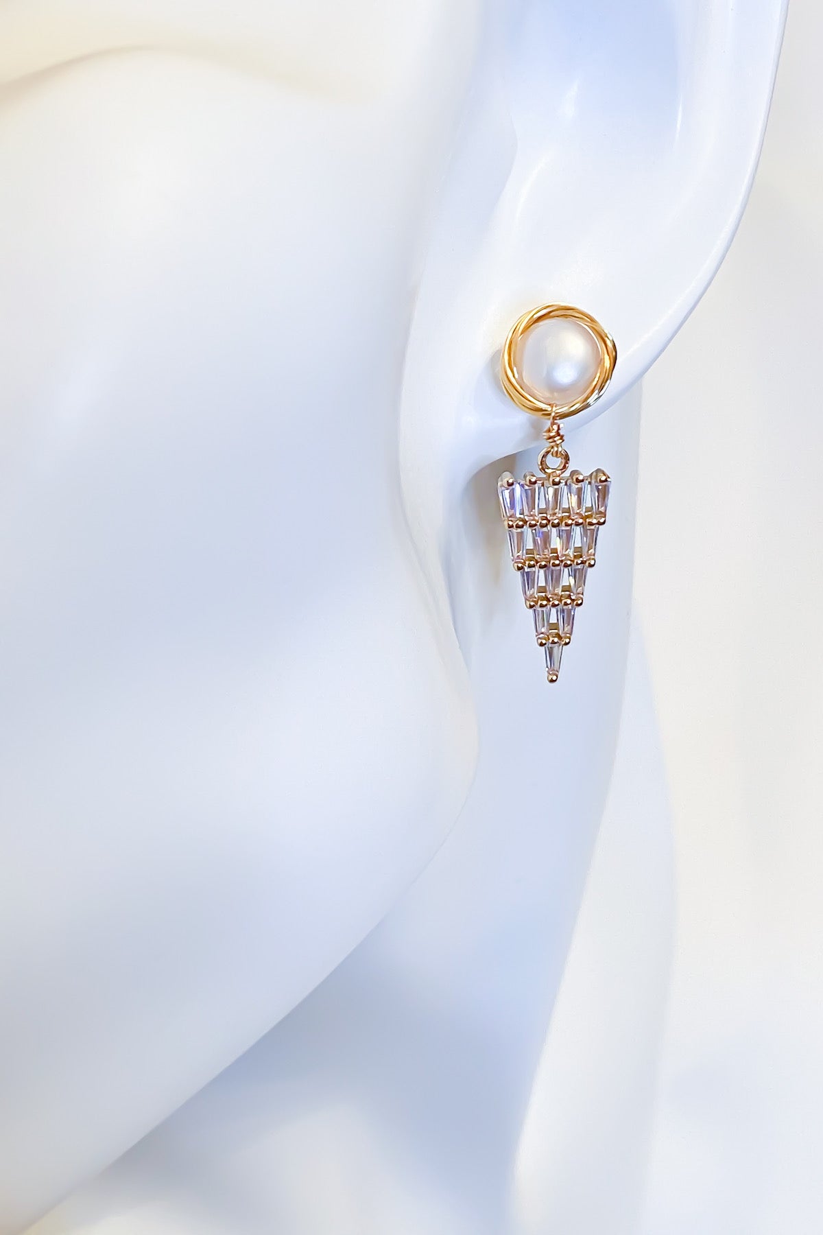 SKYE San Francisco Shop Chic Modern Elegant Classy Women Jewelry French Parisian Minimalist Ella Gold Pearl Crystal Drop Earrings 6