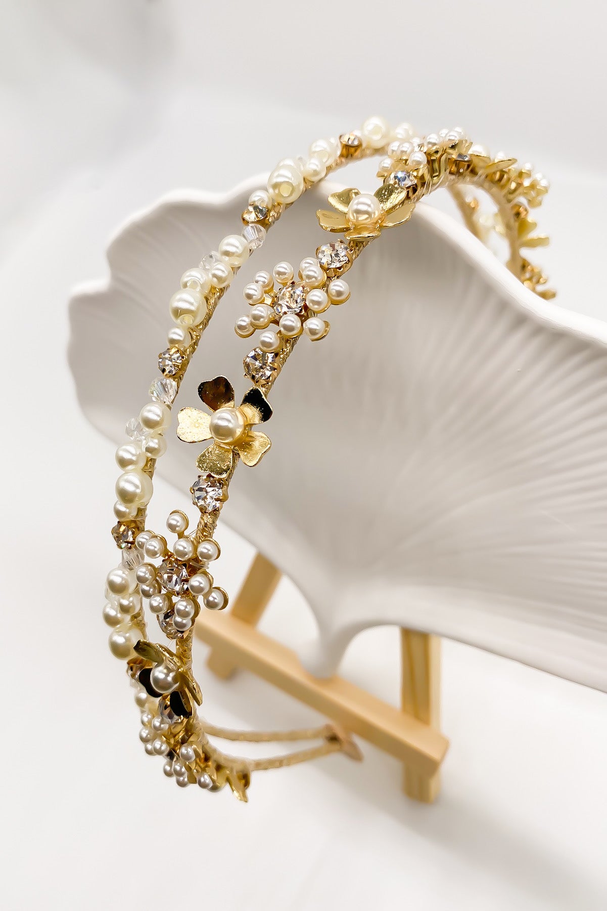 SKYE San Francisco Shop Chic Modern Elegant Classy Women Jewelry French Parisian Minimalist Hazel Gold Flower Pearl Headband