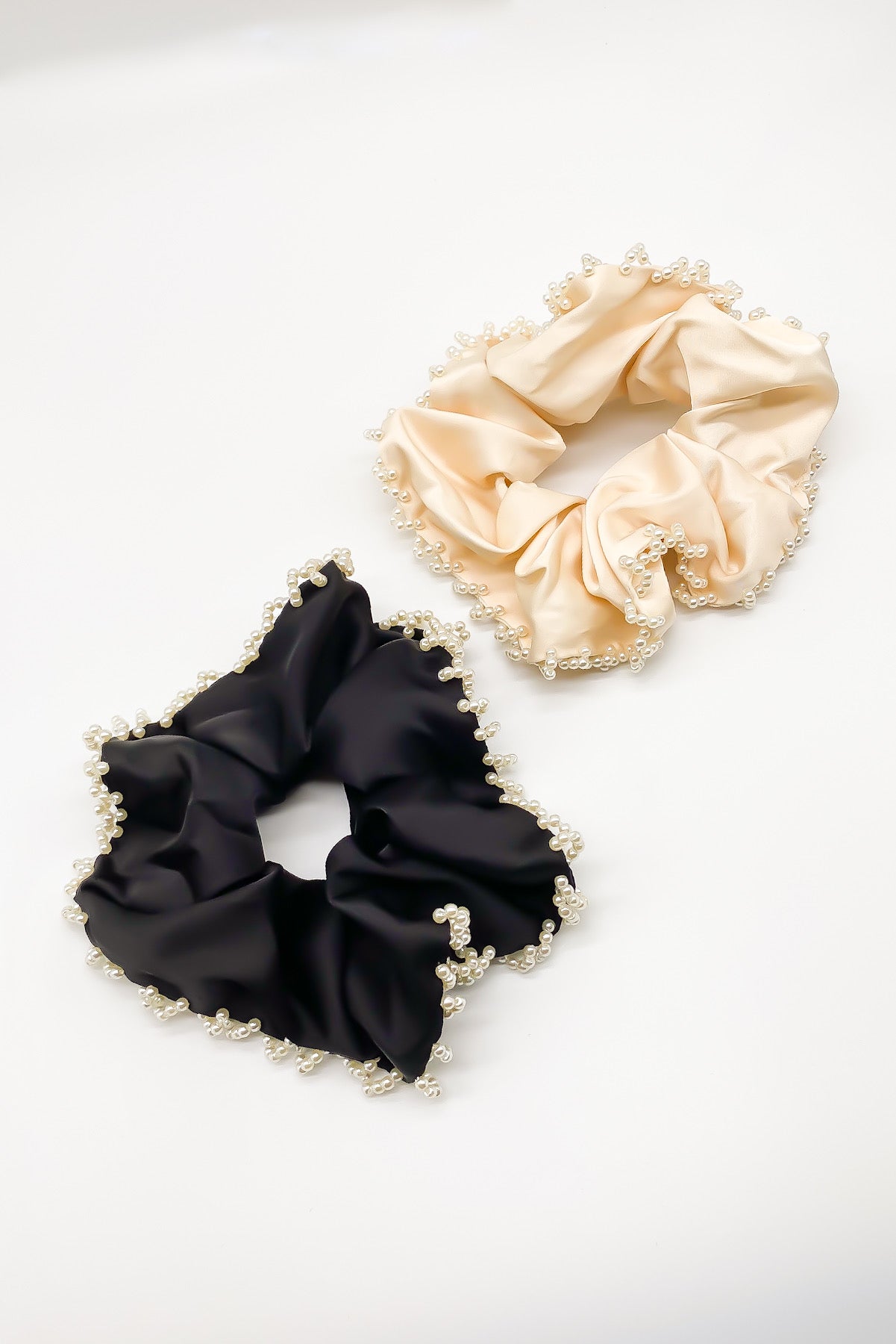 SKYE San Francisco Shop Chic Modern Elegant Classy Women Jewelry French Parisian Minimalist Mabel Pearl Satin Scrunchie 4