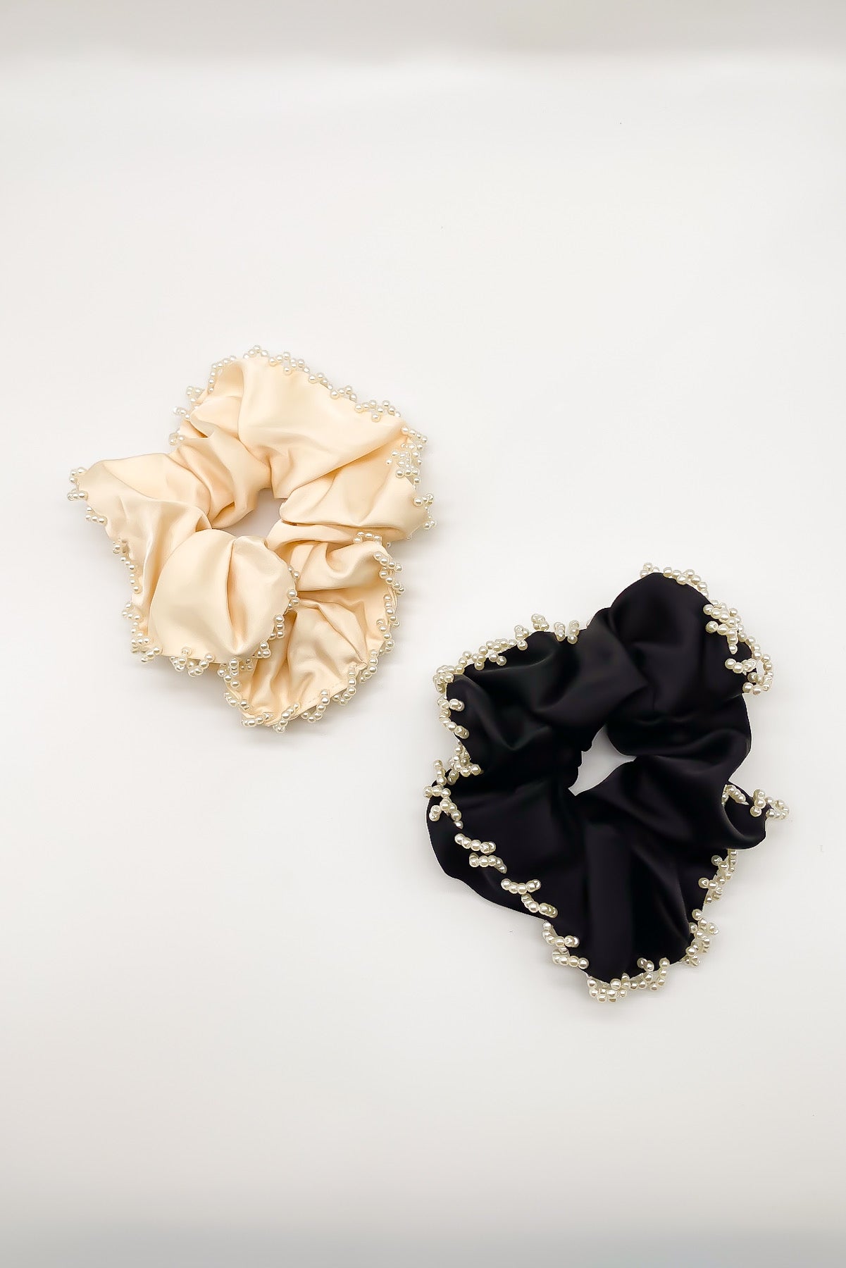 SKYE San Francisco Shop Chic Modern Elegant Classy Women Jewelry French Parisian Minimalist Mabel Pearl Satin Scrunchie