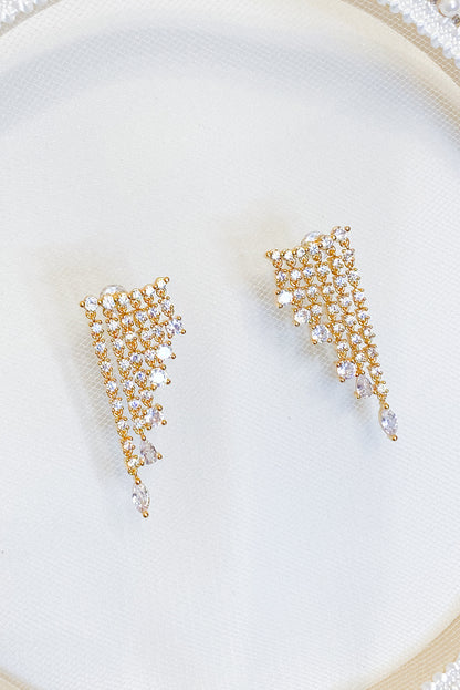 SKYE San Francisco Shop Chic Modern Elegant Classy Women Jewelry French Parisian Minimalist Nieve 18K Gold Crystal Drop Earrings 3