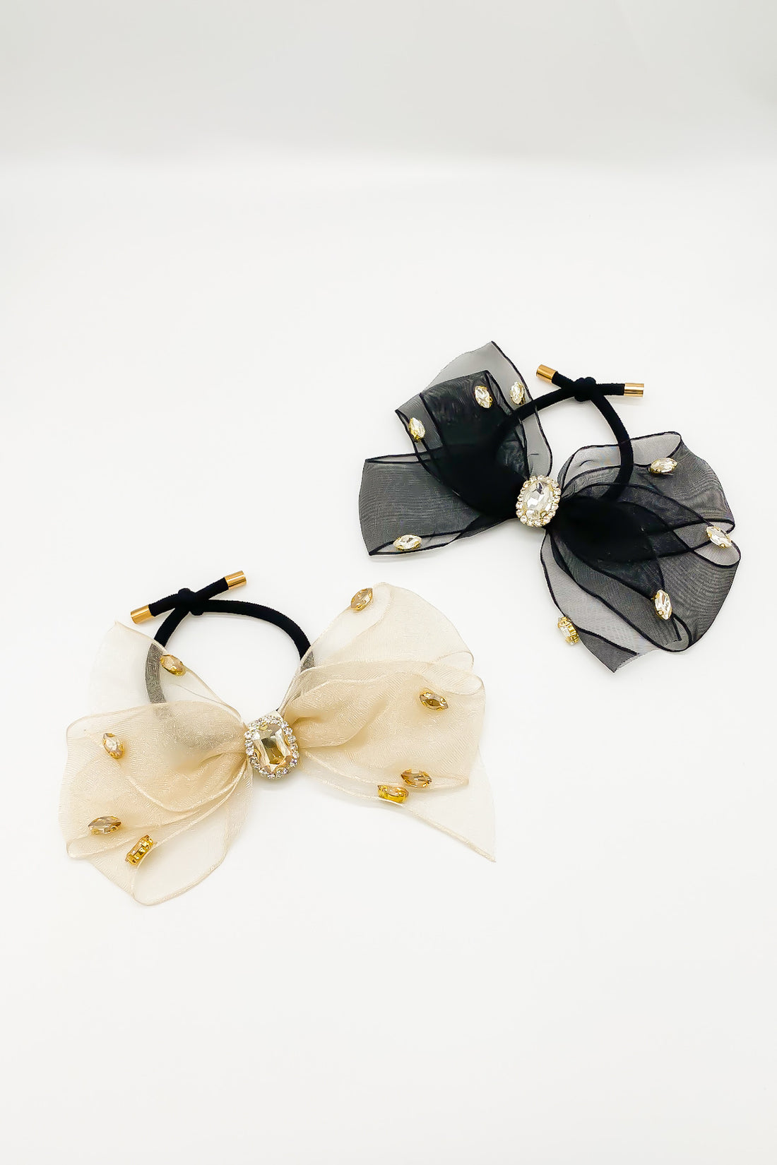 SKYE San Francisco Shop Chic Modern Elegant Classy Women Jewelry French Parisian Minimalist Norah Organza Bow Crystal Hair Tie 3