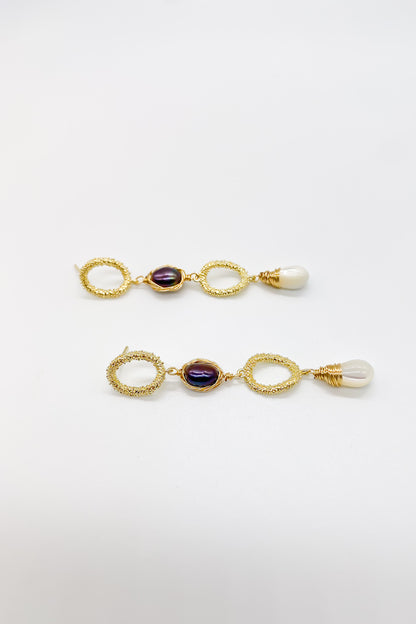 SKYE San Francisco Shop Chic Modern Elegant Classy Women Jewelry French Parisian Minimalist Priscille Gold Pearl Drop Earrings 3