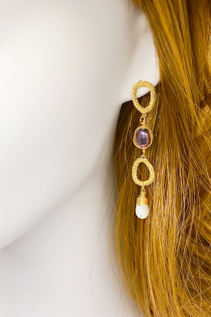SKYE San Francisco Shop Chic Modern Elegant Classy Women Jewelry French Parisian Minimalist Priscille Gold Pearl Drop Earrings
