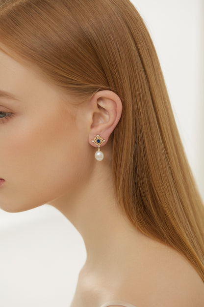 SKYE San Francisco Shop Chic Modern Elegant Classy Women Jewelry French Parisian Minimalist Regine Filigree Crystal Freshwater Pearl Earrings 9