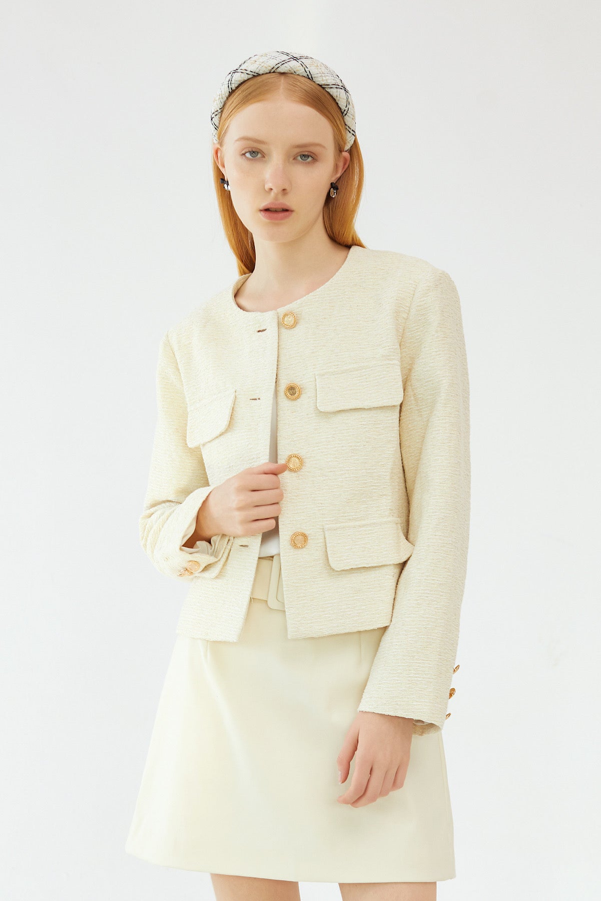 CHANEL Tweed Jacket 06 Model Size 36