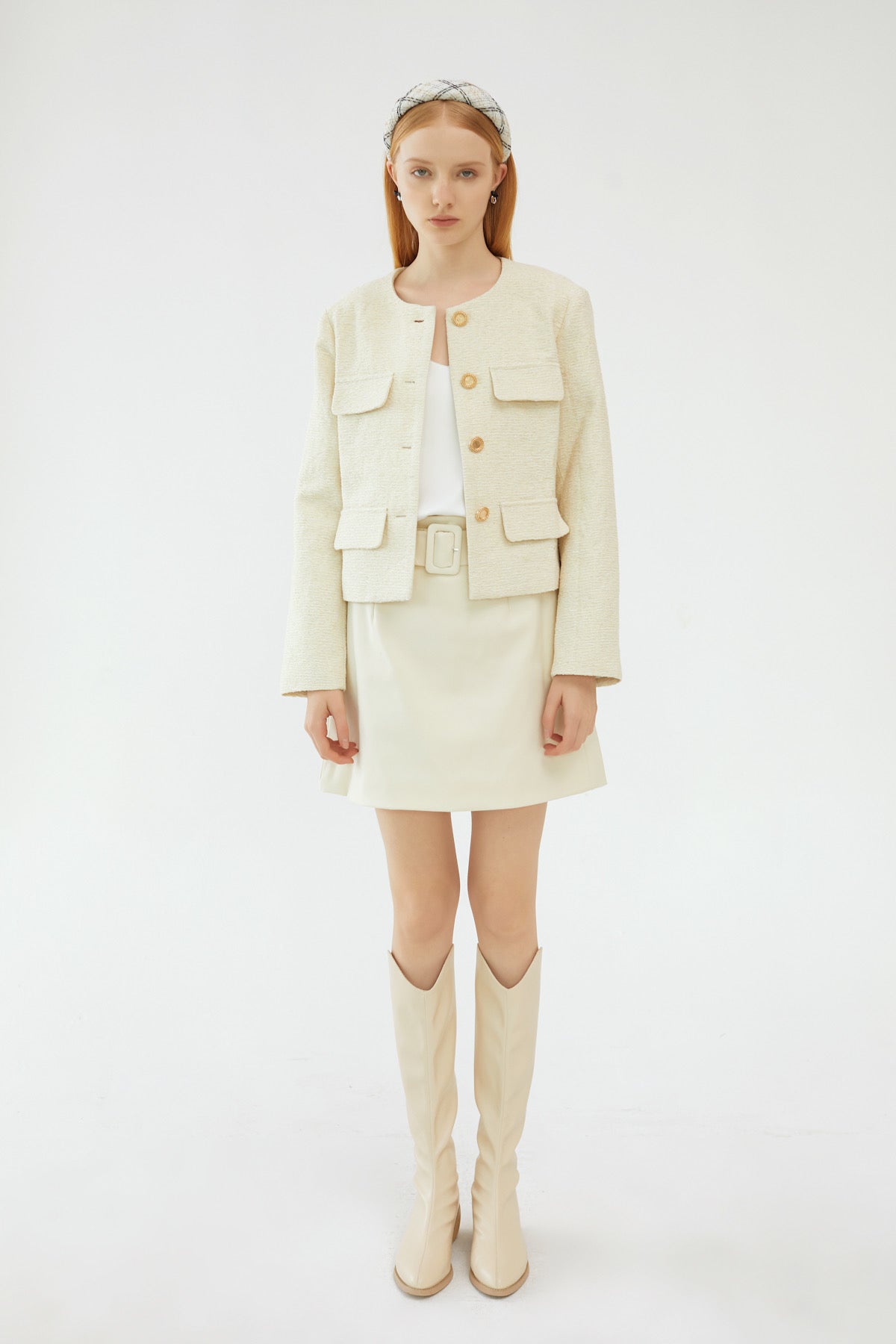 Cream on sale tweed coat