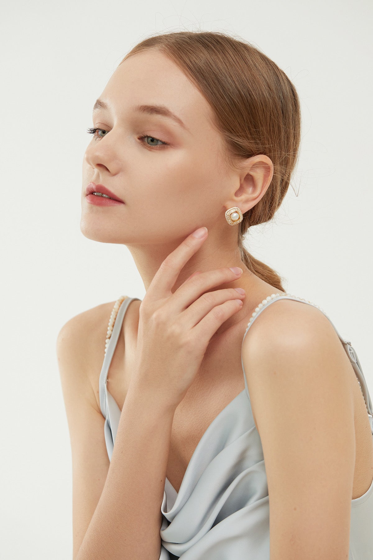 Classic 18K Gold Fashion Genuine Pearl stud Earrings for women | Handm –  Indian Designs