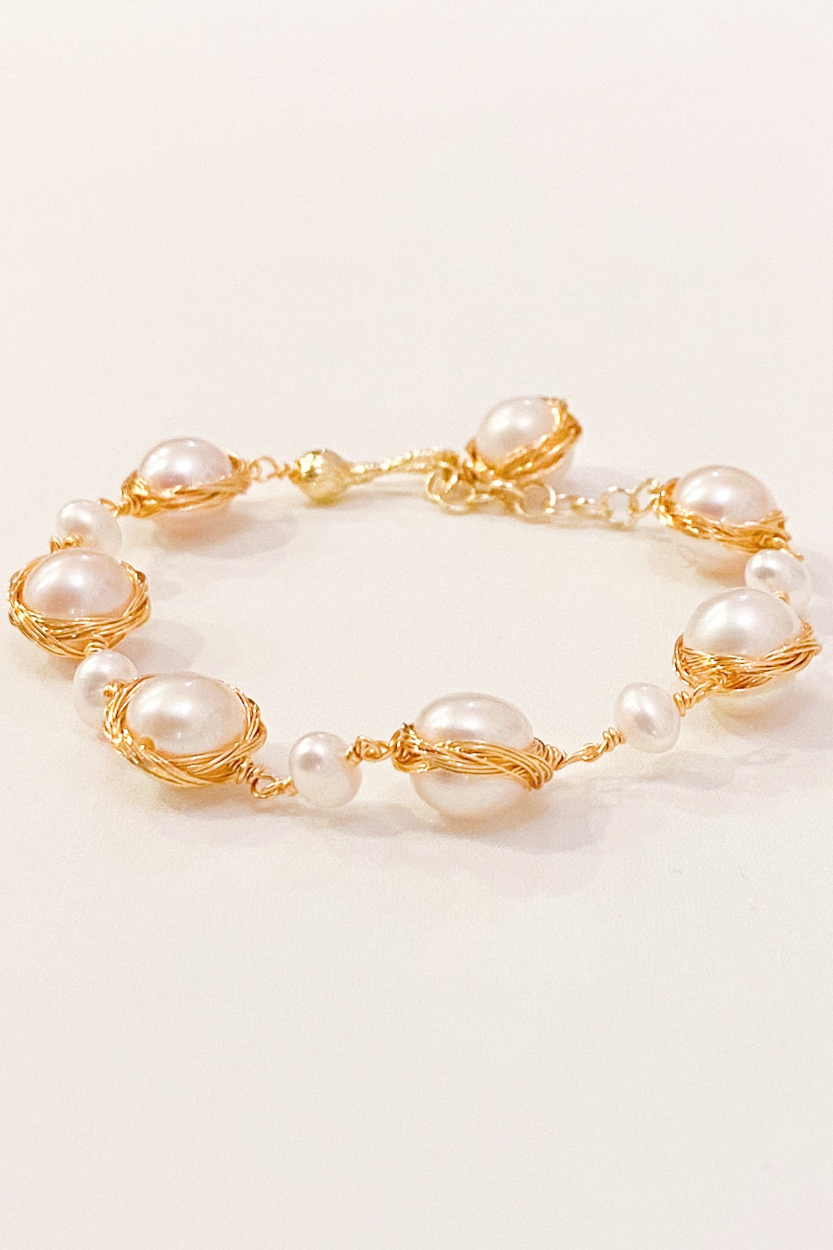 Rose Gold Pearl bracelet - Jewelry Designs By Leslie