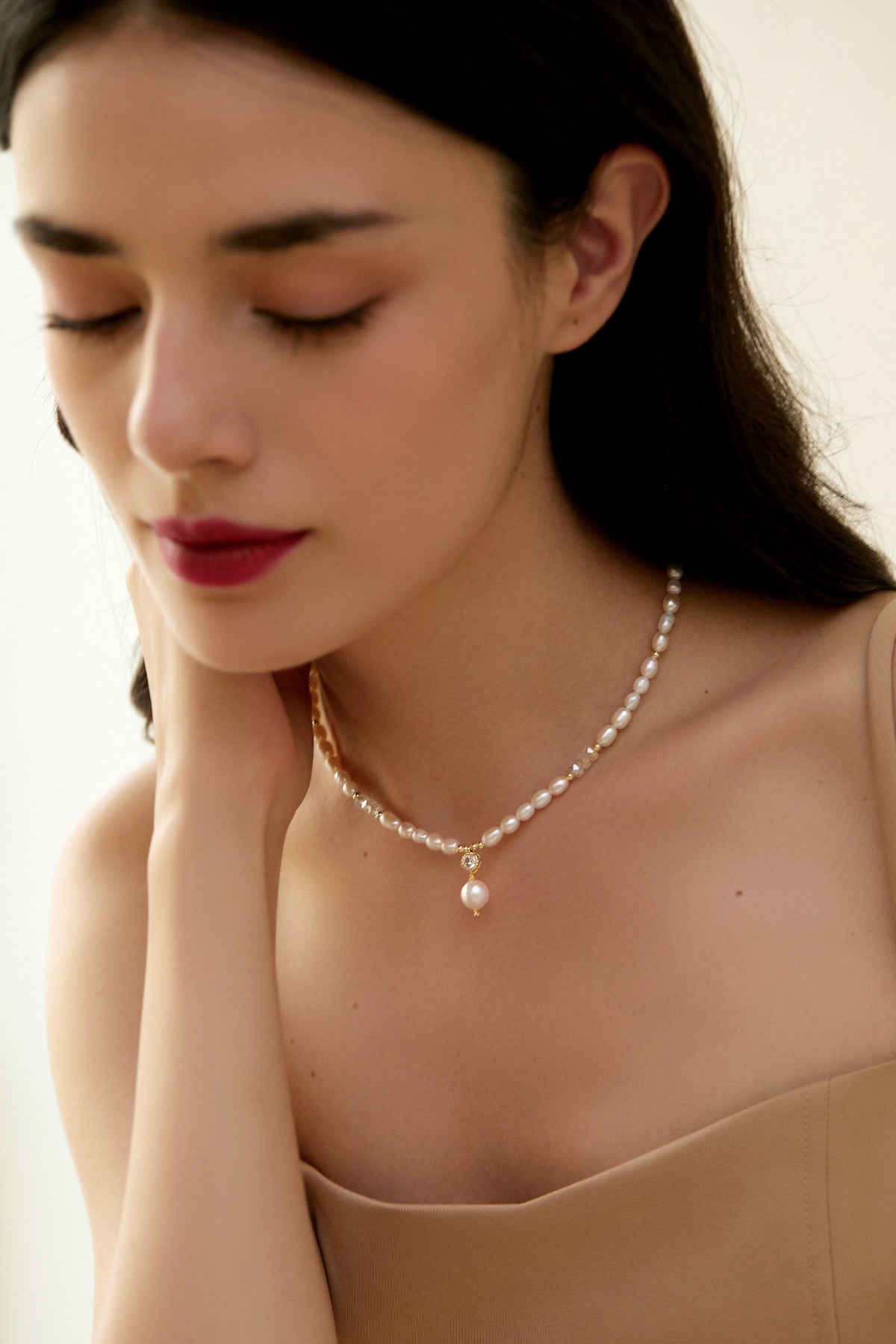 Boho Irregular Pearl Chain Choker Necklace – ArtGalleryZen