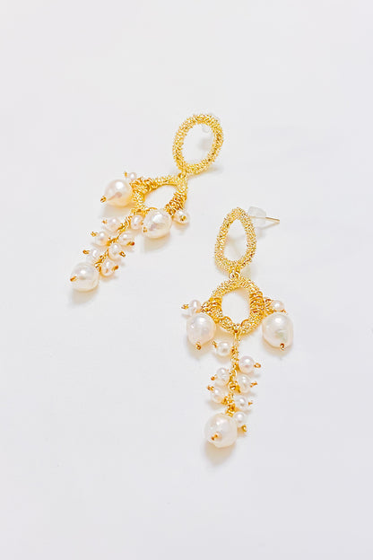 SKYE San Francisco Shop SF Chic Modern Elegant Classy Women Jewelry French Parisian Minimalist Liana 18K Gold Freshwater Pearl Earrings 4