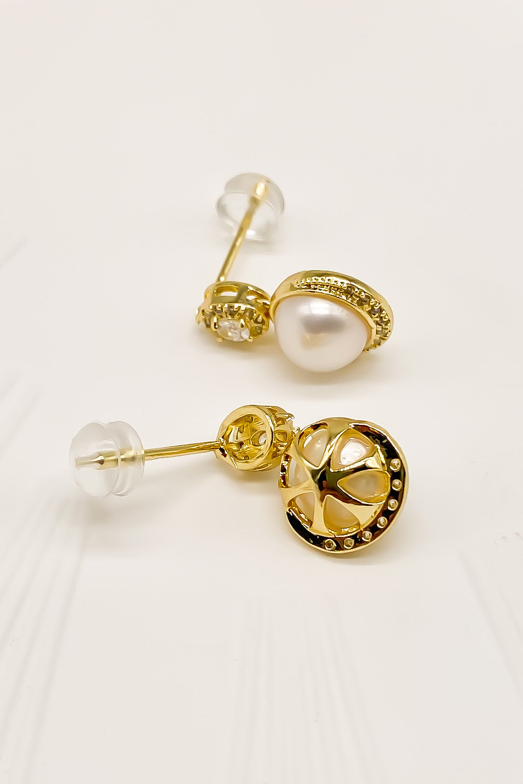 Radiant Freshwater Pearl Drop Earrings, Classic Yet Modern Styling,  Embellished Faux Pearls, Ideal Bridal Wear, Elegant Fashion Accessory -  Rovina Jewellery