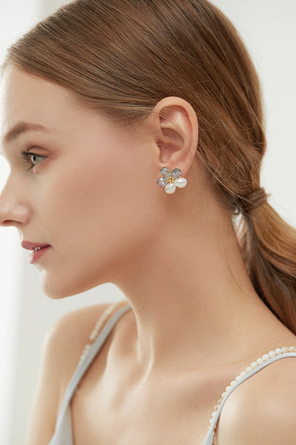SKYE Shop Chic Modern Elegant Classy Women Jewelry French Parisian Minimalist Kira Cystal Flower Freshwater Pearl Earrings 10