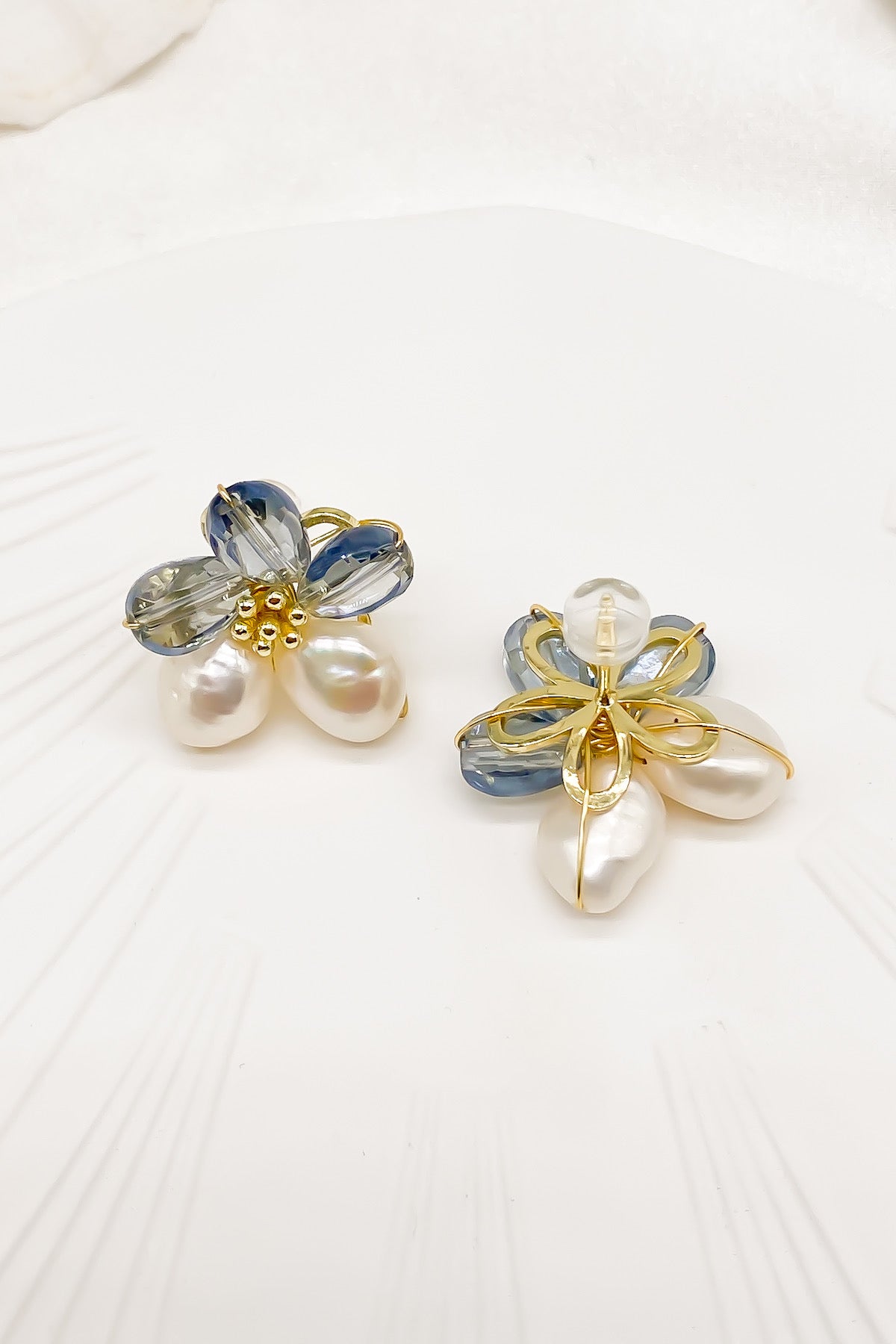 SKYE Shop Chic Modern Elegant Classy Women Jewelry French Parisian Minimalist Kira Cystal Flower Freshwater Pearl Earrings 3