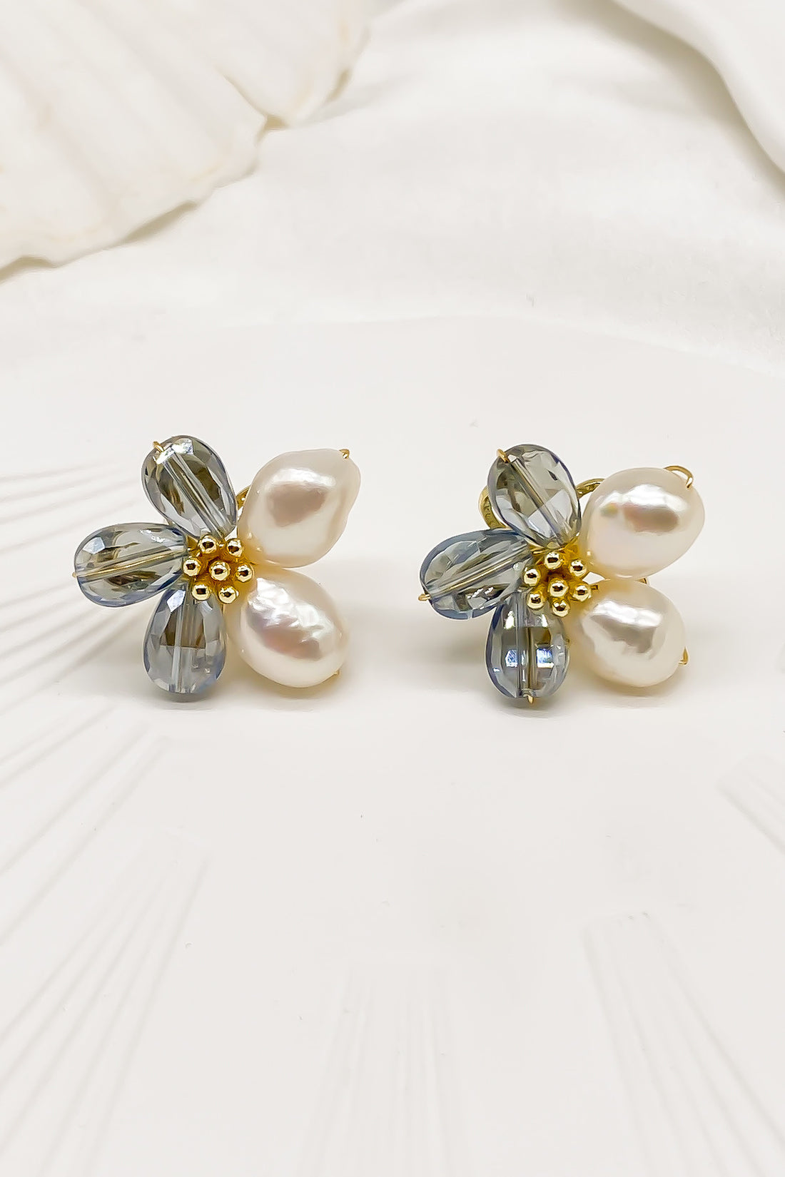SKYE Shop Chic Modern Elegant Classy Women Jewelry French Parisian Minimalist Kira Cystal Flower Freshwater Pearl Earrings 5