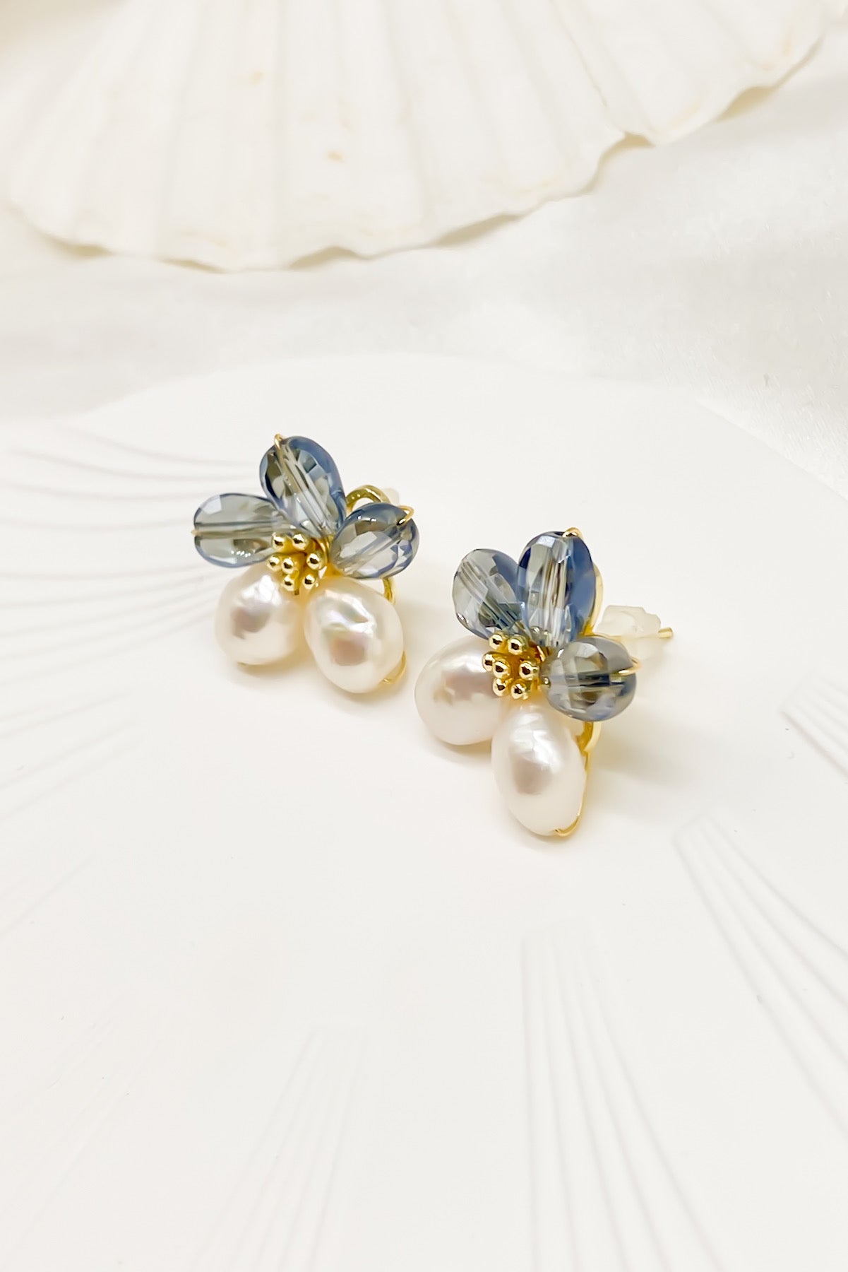 SKYE Shop Chic Modern Elegant Classy Women Jewelry French Parisian Minimalist Kira Cystal Flower Freshwater Pearl Earrings 6
