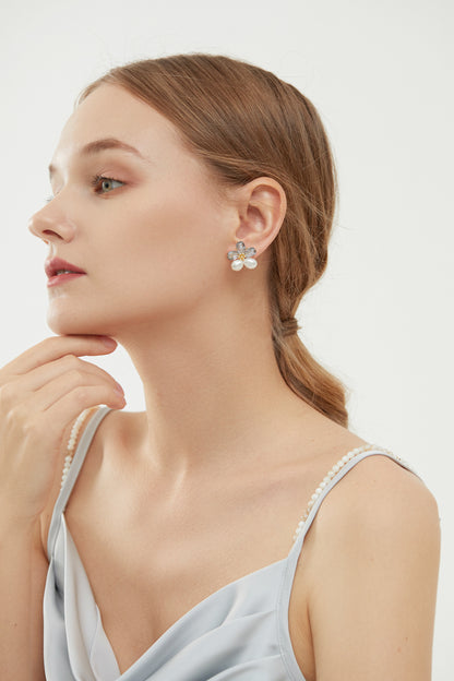 SKYE Shop Chic Modern Elegant Classy Women Jewelry French Parisian Minimalist Kira Cystal Flower Freshwater Pearl Earrings 8
