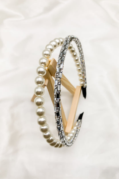 SKYE Shop Chic Modern Elegant Classy Women Jewelry French Parisian Minimalist Louisa Pearl Crystal Double Headband 3