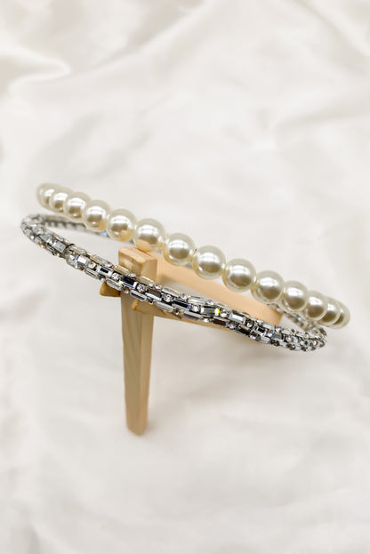 SKYE Shop Chic Modern Elegant Classy Women Jewelry French Parisian Minimalist Louisa Pearl Crystal Double Headband 5