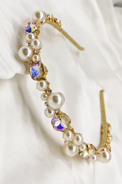 SKYE Shop Chic Modern Elegant Classy Women Jewelry French Parisian Minimalist Marcelle Pearl Crystal Gold Headband 2