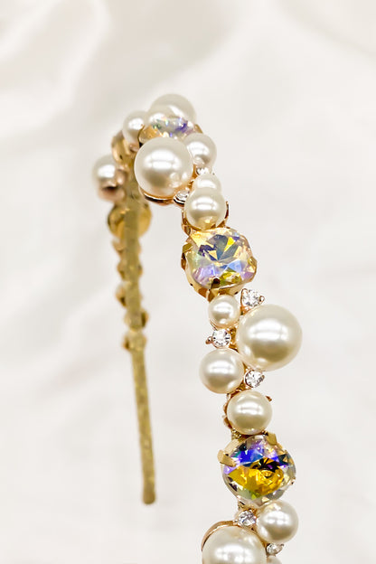 SKYE Shop Chic Modern Elegant Classy Women Jewelry French Parisian Minimalist Marcelle Pearl Crystal Gold Headband 4