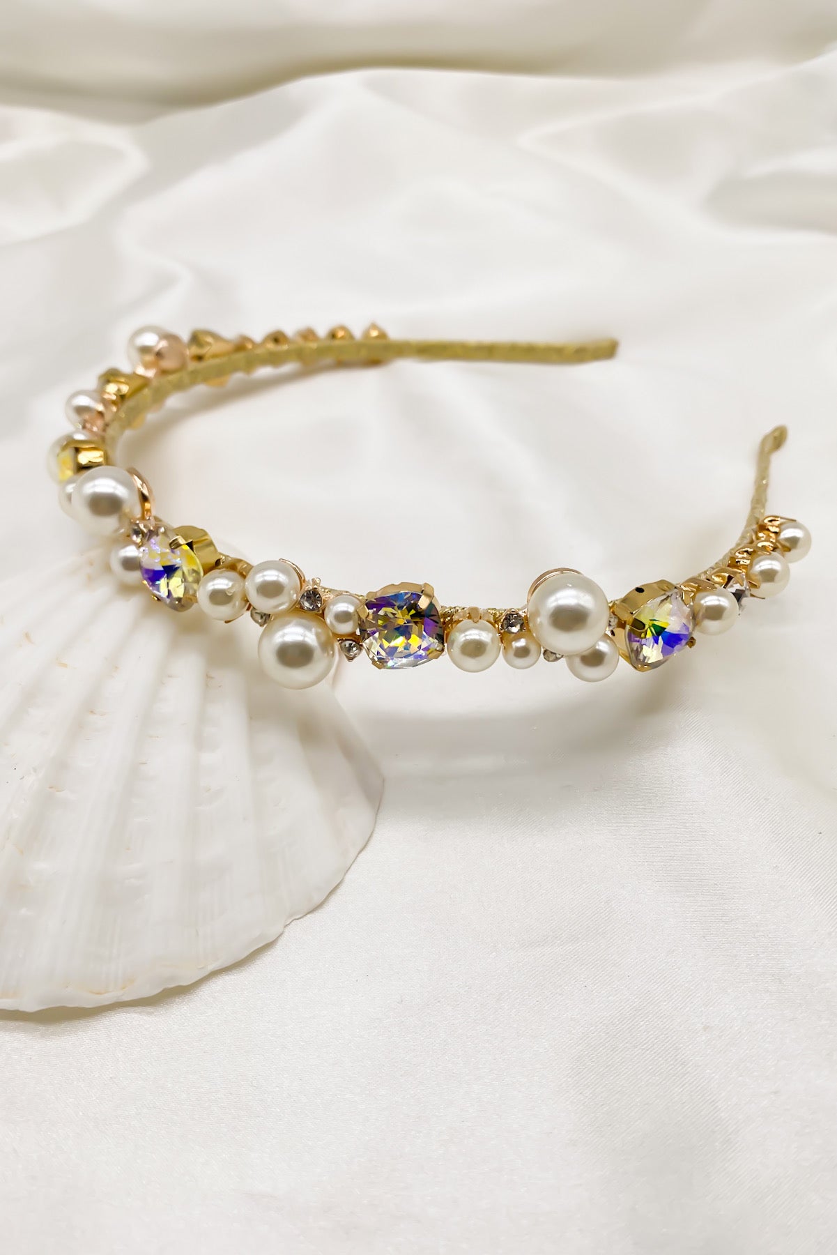SKYE Shop Chic Modern Elegant Classy Women Jewelry French Parisian Minimalist Marcelle Pearl Crystal Gold Headband 6