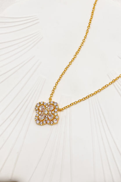 SKYE Shop Chic Modern Elegant Classy Women Jewelry French Parisian Minimalist Millie Crystal Clover Pendant Necklace 3