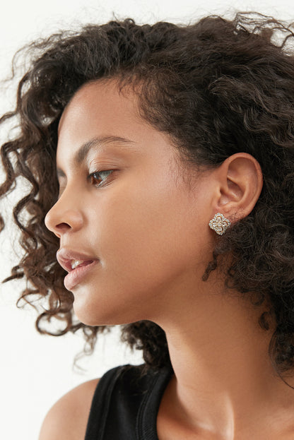 SKYE Shop Chic Modern Elegant Classy Women Jewelry French Parisian Minimalist Tilly Crystal Clover Earrings 6