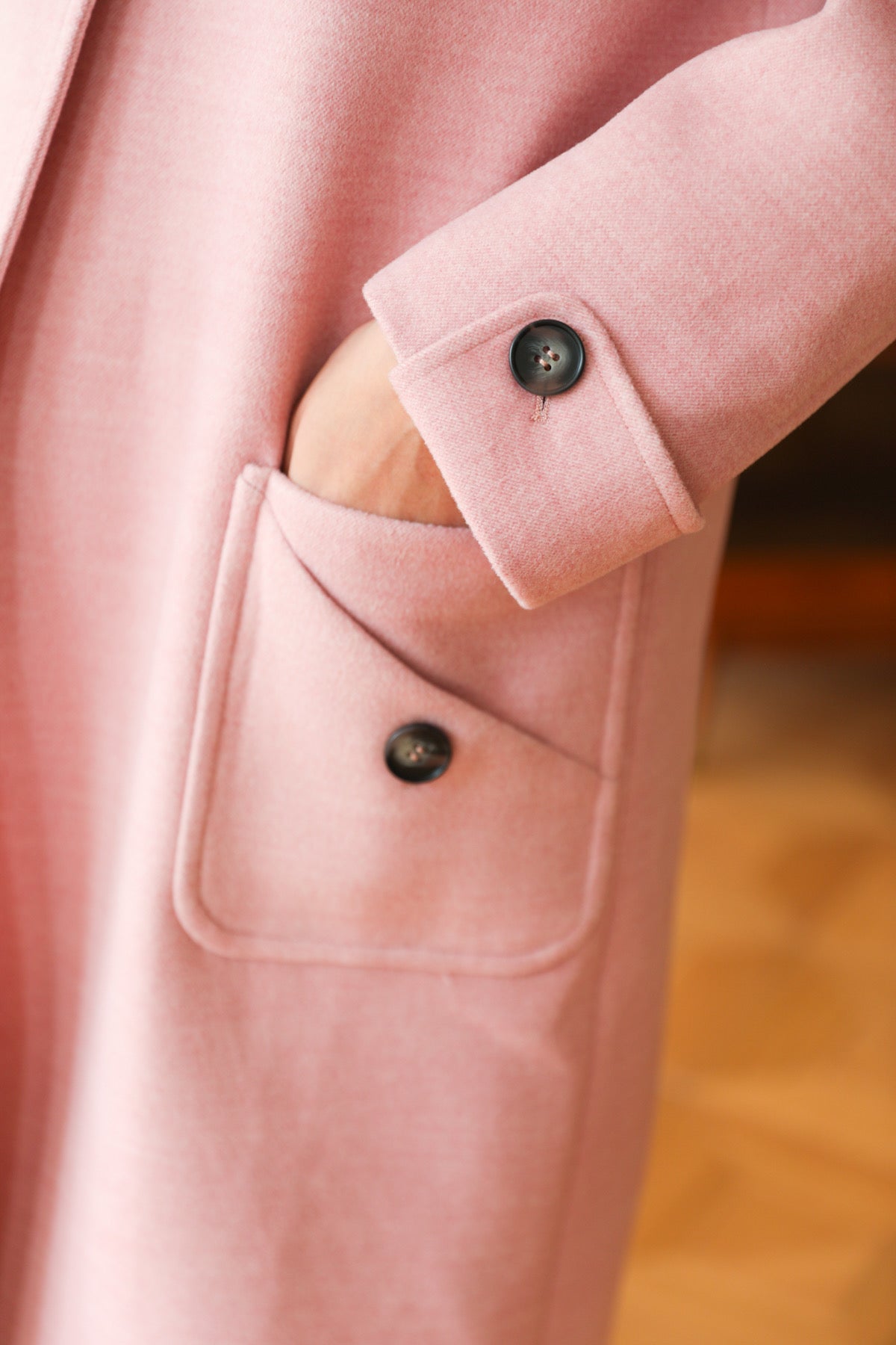 SKYE Shop Chic Modern Elegant Timeless Women Clothing French Parisian Minimalist Annabelle Long Wool Coat Pink 3