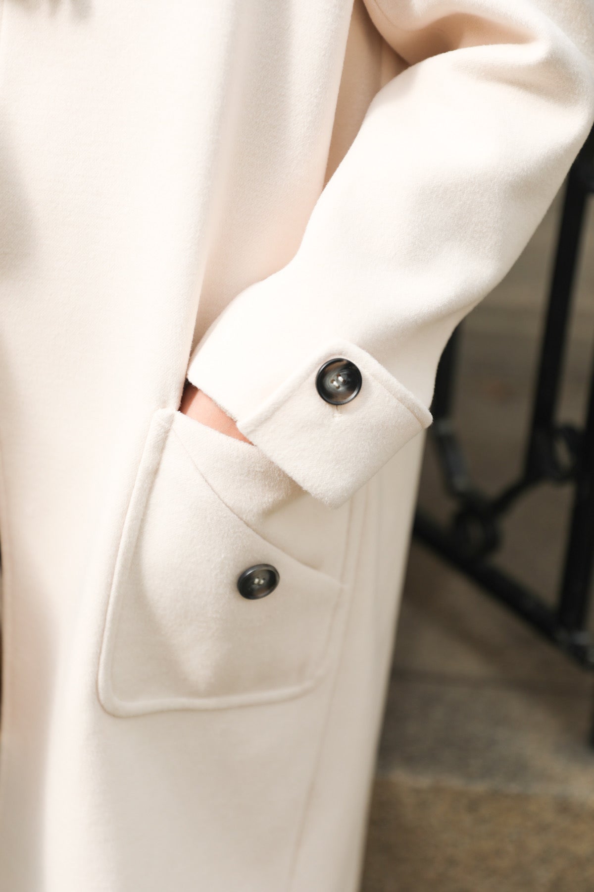 SKYE Shop Chic Modern Elegant Timeless Women Clothing French Parisian Minimalist Annabelle Long Wool Coat White 6