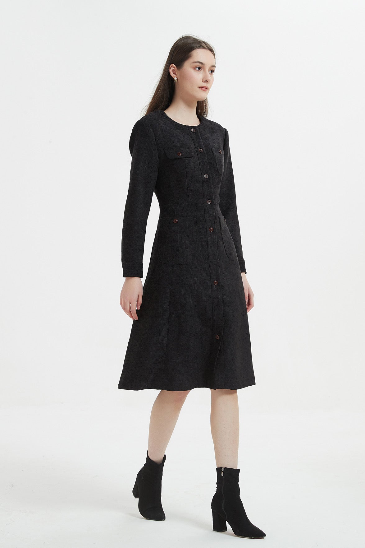 SKYE Shop Chic Modern Elegant Timeless Women Clothing French Parisian Minimalist Emilia Dress black 3