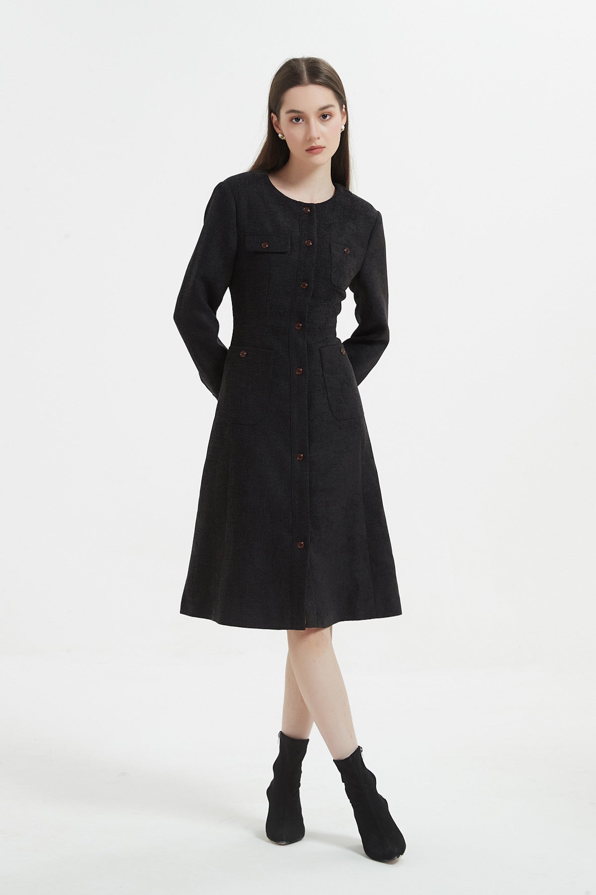 SKYE Shop Chic Modern Elegant Timeless Women Clothing French Parisian Minimalist Emilia Dress black