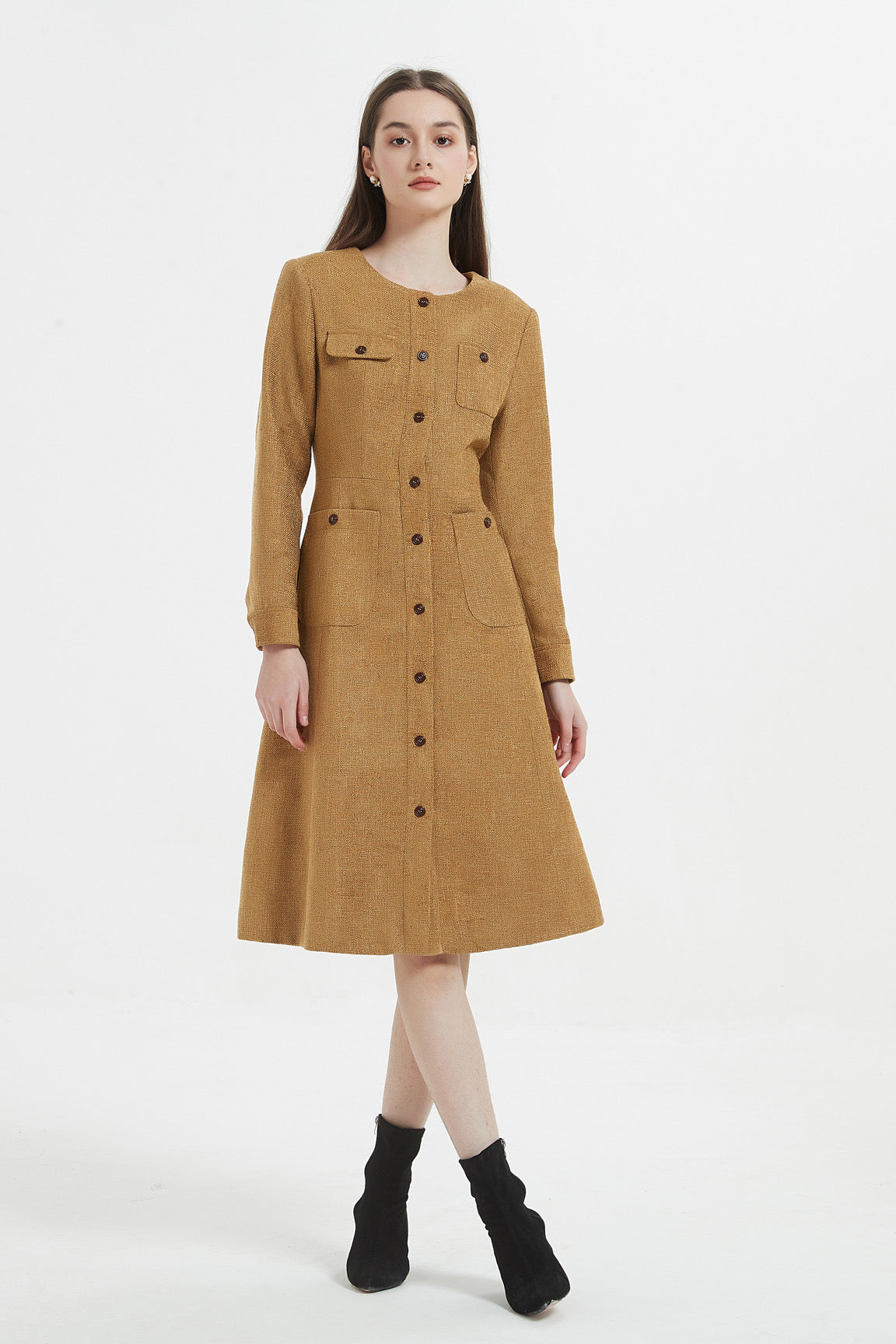 Menswear Inspired Womens Sophia Jacket In Brown Tweed