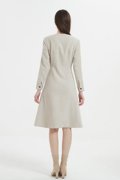 SKYE Shop Chic Modern Elegant Timeless Women Clothing French Parisian Minimalist Emilia Tweed Midi Dress 9