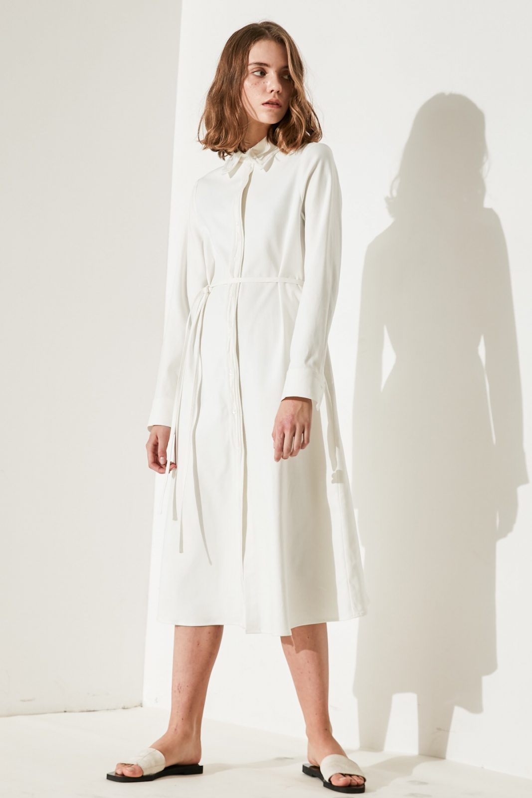 SKYE minimalist women clothing fashion Katie Chiffon Dress white