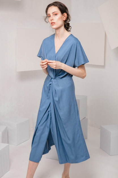 SKYE modern minimalist women clothing fashion Calla Dress blue 4