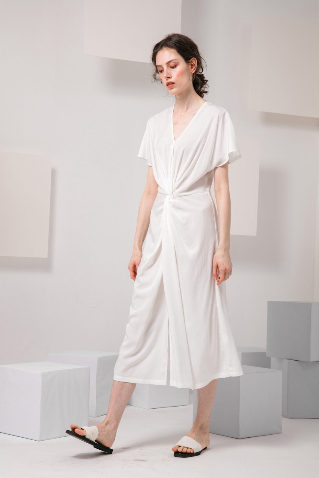 SKYE modern minimalist women clothing fashion Calla Dress white 3