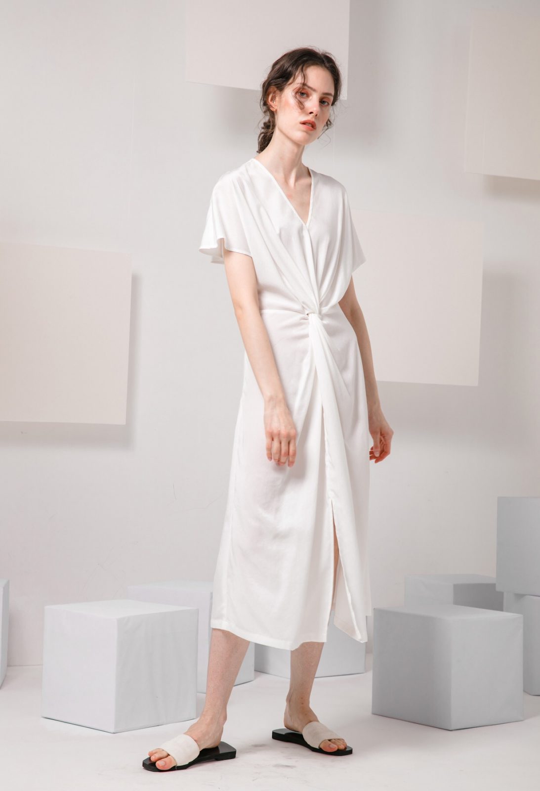 SKYE modern minimalist women clothing fashion Calla Dress white 4