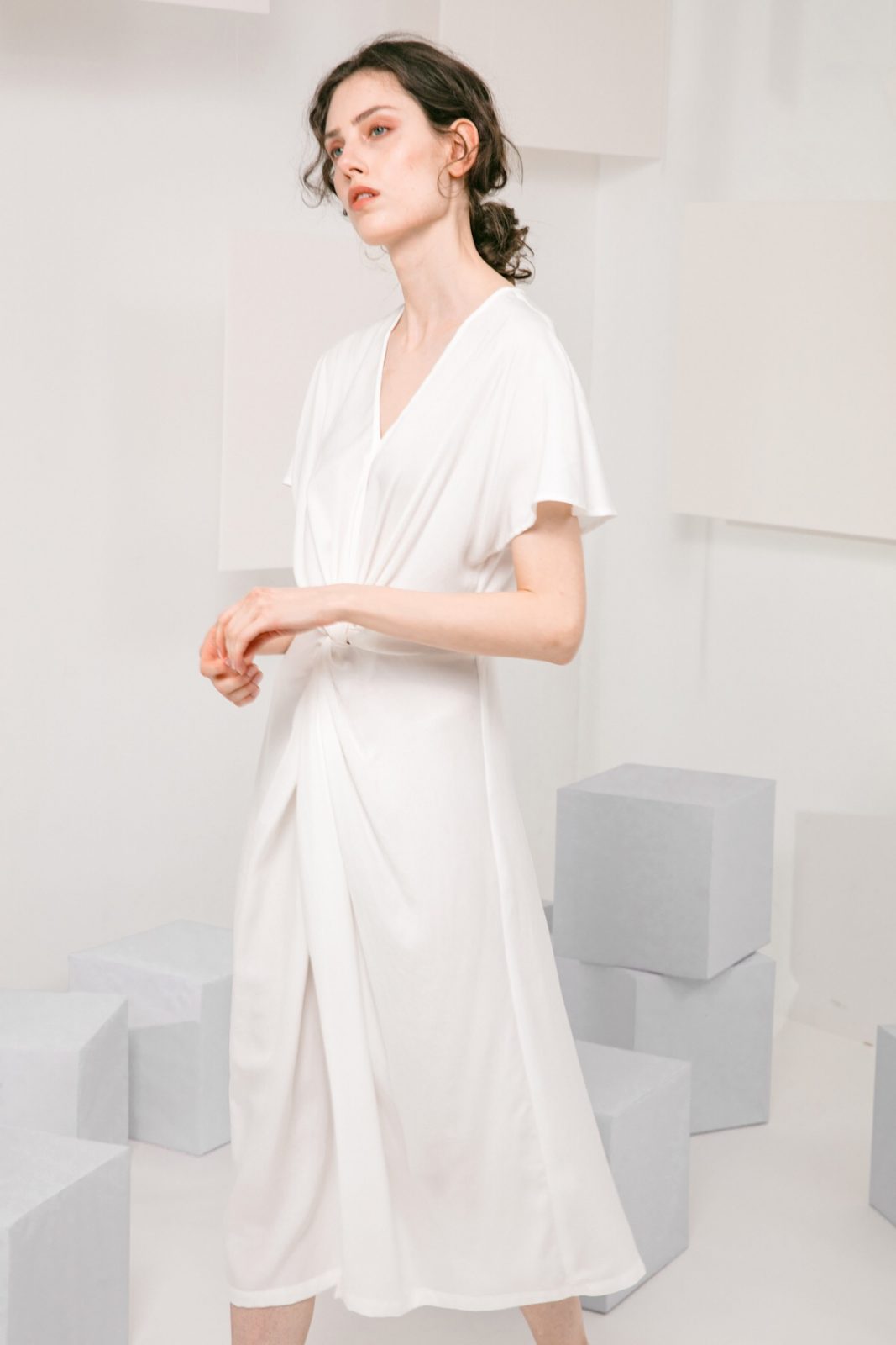 SKYE modern minimalist women clothing fashion Calla Dress white 6