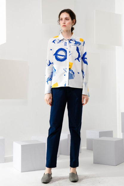 SKYE modern minimalist women clothing fashion Elise Pants blue 2