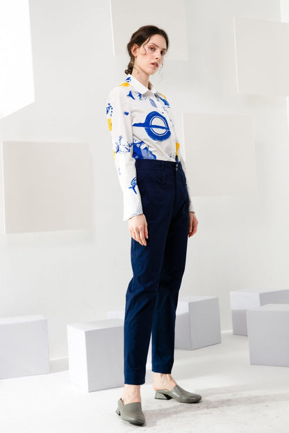 SKYE modern minimalist women clothing fashion Elise Pants blue 4