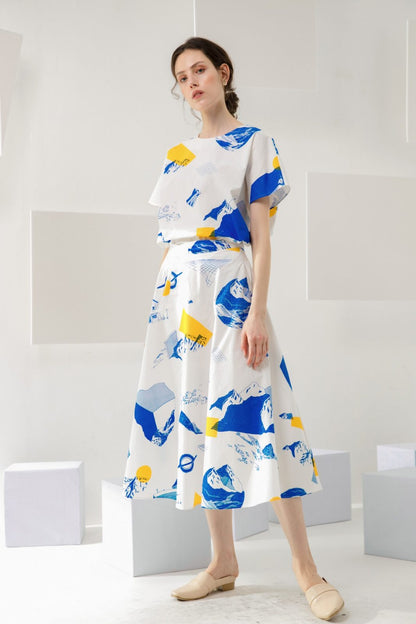 SKYE modern minimalist women clothing fashion Erin Midi Skirt interstellar