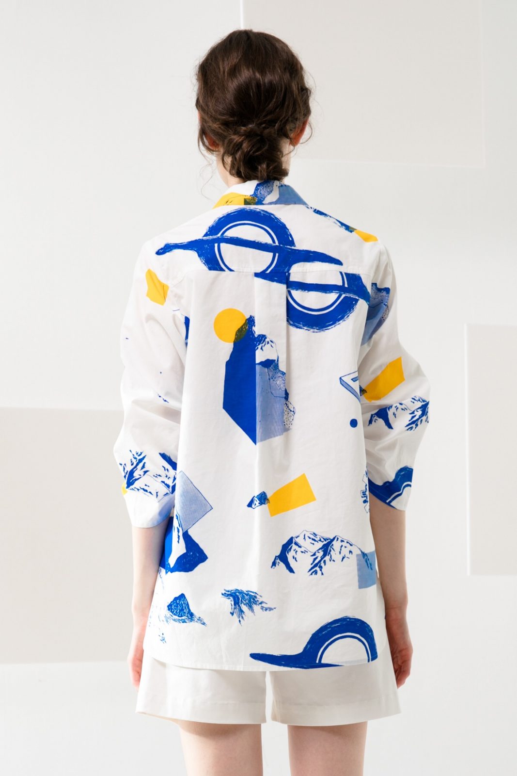 SKYE modern minimalist women clothing fashion Murphy 3:4 sleeve shirt interstellar 4