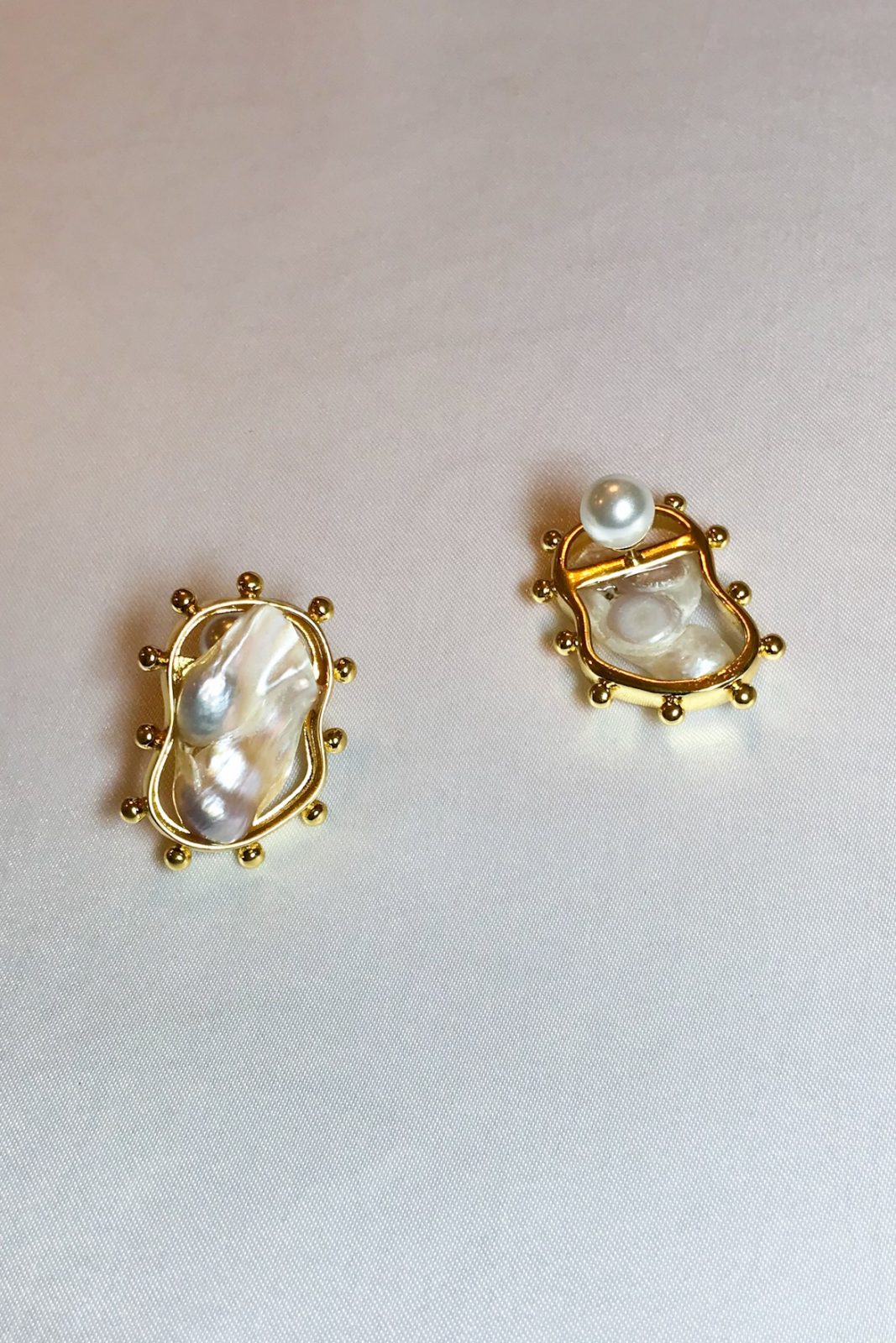 SKYE modern minimalist women fashion accessories Estee Freshwater Baroque 18K Gold Pearl Earrings 6